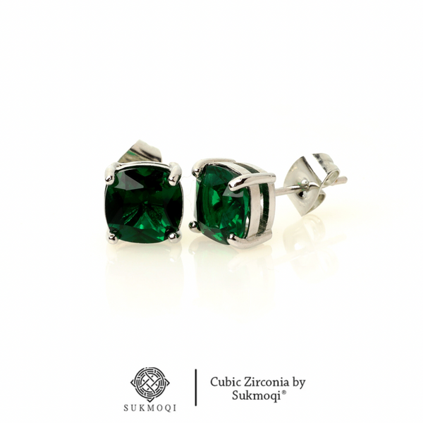 Emerald Square Studs