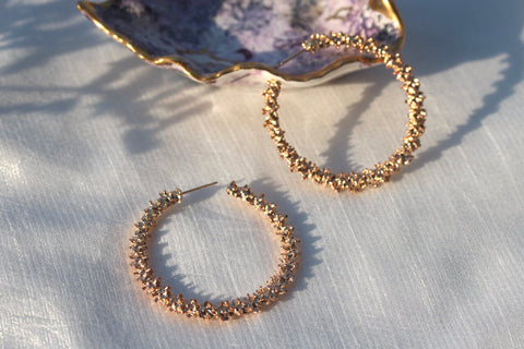 Textured gold hoops