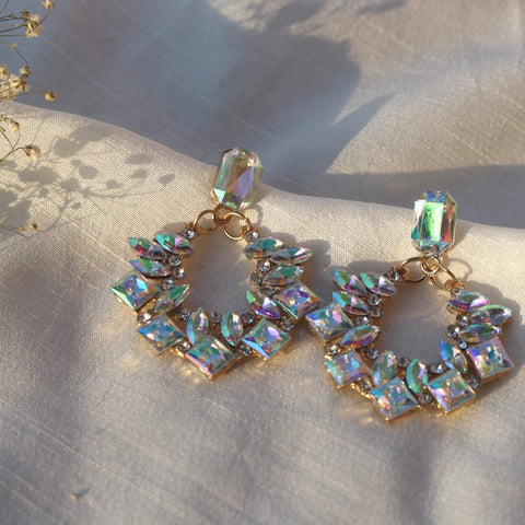Holographic drop earrings