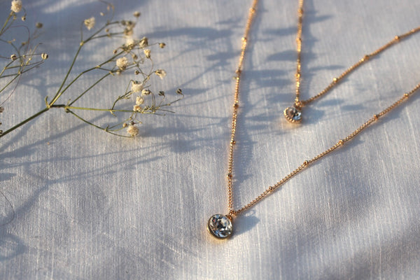 Crystal layered necklace