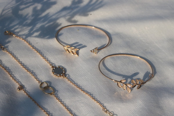 5 piece gold bracelet set